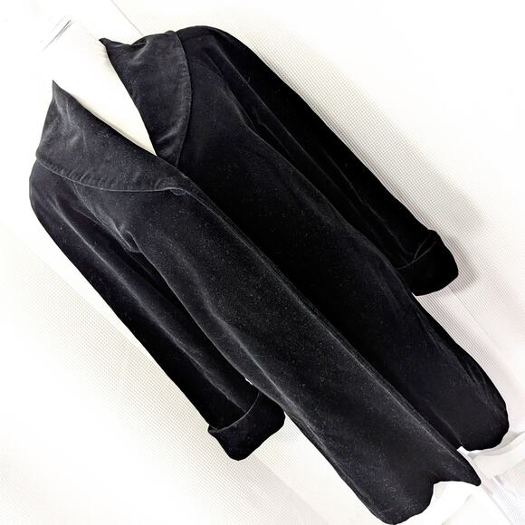 PRESTON & YORK! LUXE, ELEGANT BLACK VELVET, 100% COTTON CLOAK, JACKET! SZ S - Picture 11 of 11